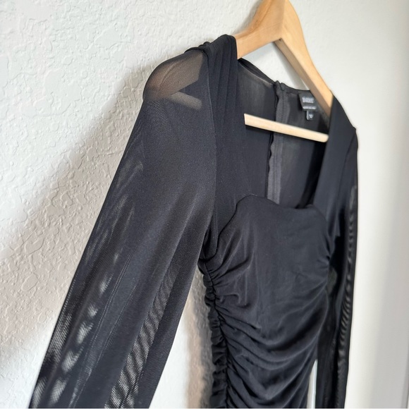 Bardot TASHA Long Sleeve Black MESH DRESS - Picture 7 of 10